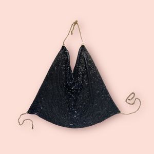 Black Sequin Halter | OS | No brand name